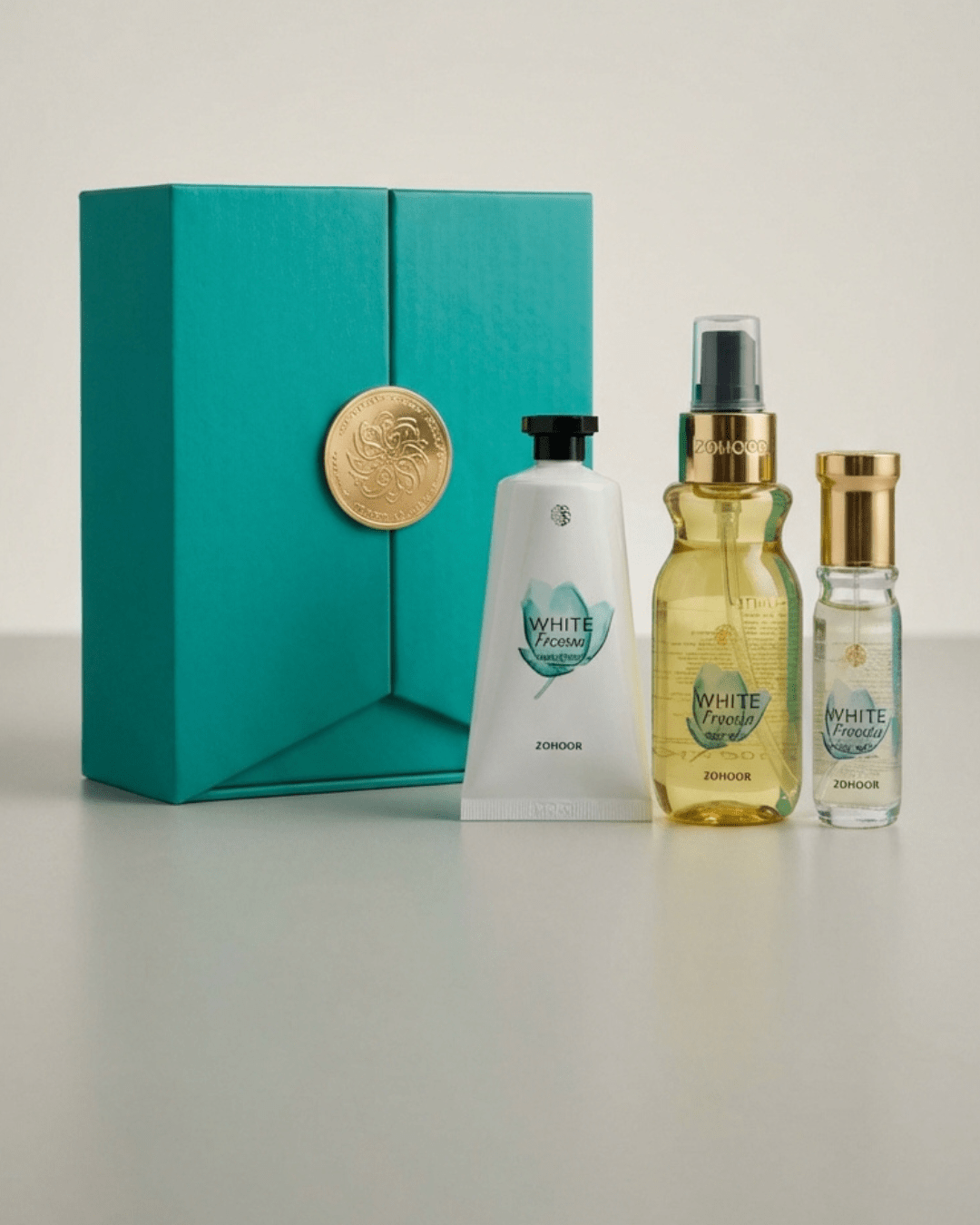 طقم هدايا العناية بالجسم "وايت فريزيا - Zohoor alreef SA